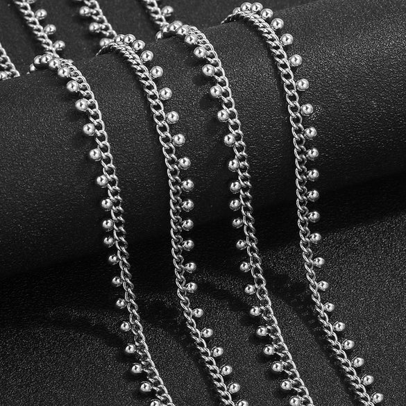 Stainless Steel Fashion Bean Chain Twist Stick Chain Jewelry Accessories For Diy Necklace Bracelet With Electroplating Treatment