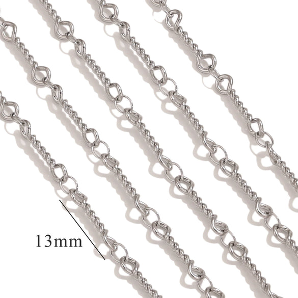 Stainless Steel Fashion Bean Chain Twist Stick Chain Jewelry Accessories For Diy Necklace Bracelet With Electroplating Treatment