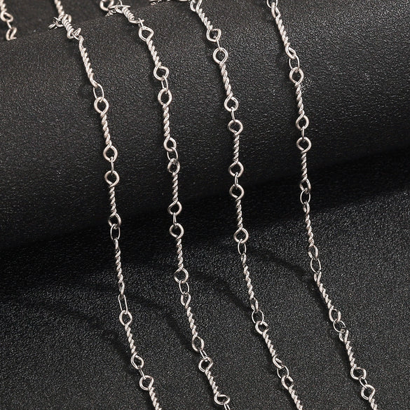 Stainless Steel Fashion Bean Chain Twist Stick Chain Jewelry Accessories For Diy Necklace Bracelet With Electroplating Treatment