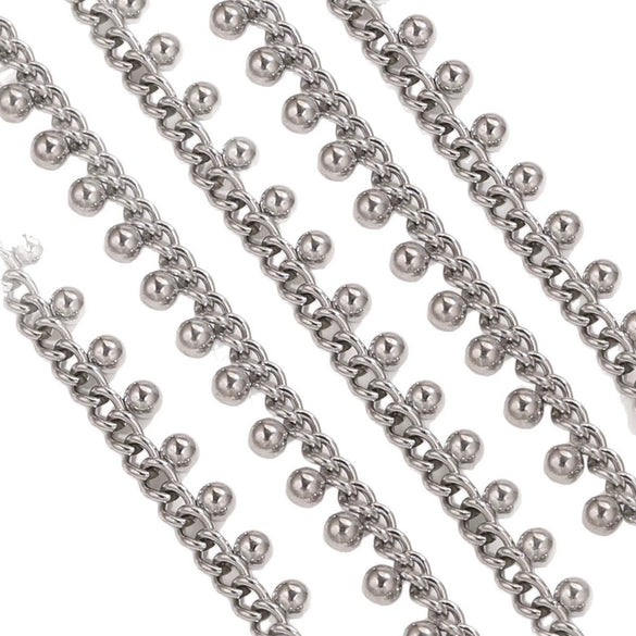 Stainless Steel Fashion Bean Chain Twist Stick Chain Jewelry Accessories For Diy Necklace Bracelet With Electroplating Treatment