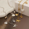 Stainless Steel Fashion Creative Ocean Wind Beach Shell Crab Pendant Necklace With Geometric Shape And Electroplating On O Word Chain For Women