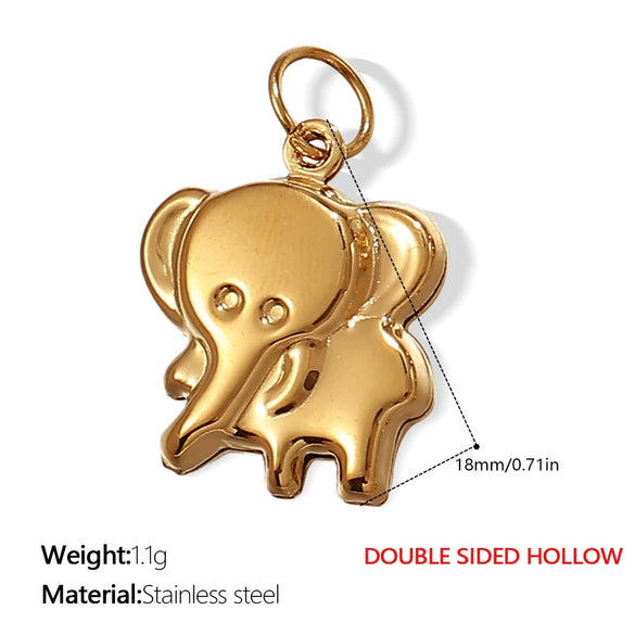 316L Stainless Steel Fashion Dolphin Fourleaf Clover Elephant Pendant Jewelry Accessories With Electroplating