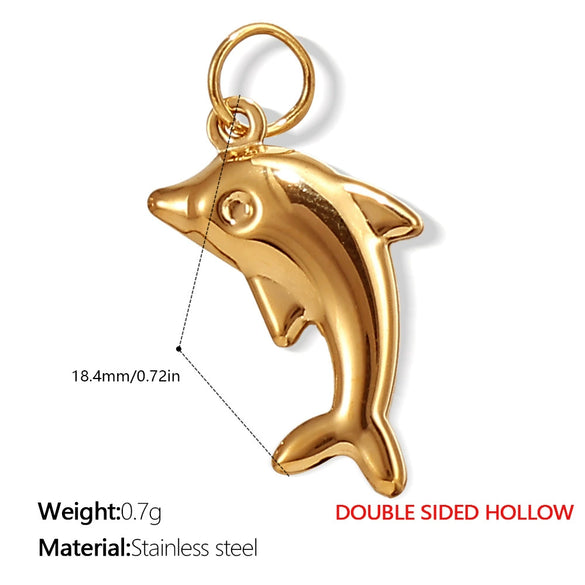 316L Stainless Steel Fashion Dolphin Fourleaf Clover Elephant Pendant Jewelry Accessories With Electroplating