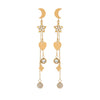 Stainless Steel Fashion Earrings With Star Geometric Pattern And 18K Gold Plated Tassel