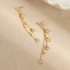 Stainless Steel Fashion Earrings With Star Geometric Pattern And 18K Gold Plated Tassel