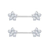 Stainless Steel Fashion Flower Peach Heart Microinlaid Zircon Nipple Ring Jewelry For Women Sold In Pairs