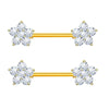 Stainless Steel Fashion Flower Peach Heart Microinlaid Zircon Nipple Ring Jewelry For Women Sold In Pairs