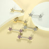 Stainless Steel Fashion Flower Peach Heart Microinlaid Zircon Nipple Ring Jewelry For Women Sold In Pairs