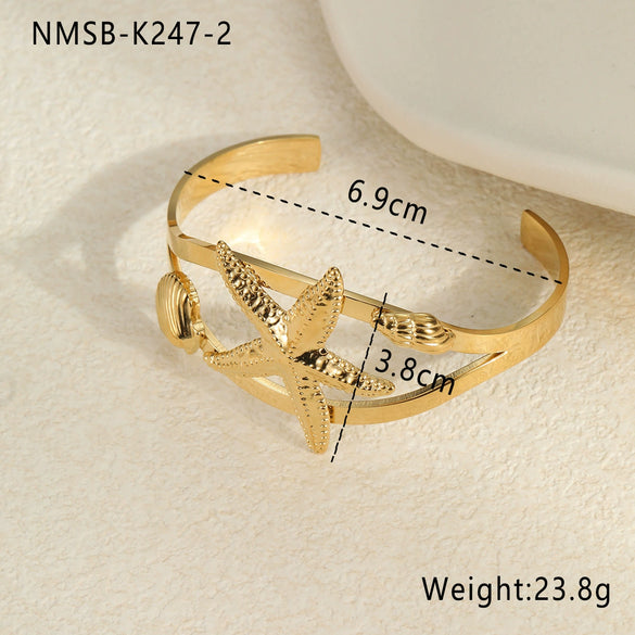 Stainless Steel Fashion Geometric Bow Drop Shape Electroplated Gold Plated Women's Bracelet Jewelry