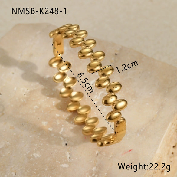 Stainless Steel Fashion Geometric Bow Drop Shape Electroplated Gold Plated Women's Bracelet Jewelry