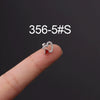 Stainless Steel Fashion Geometric Electroplated Zircon Ear Bone Puncture Earrings For Women