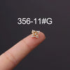 Stainless Steel Fashion Geometric Electroplated Zircon Ear Bone Puncture Earrings For Women