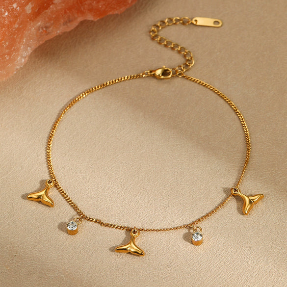 Stainless Steel Fashion Geometric Fishtail Electroplated Bracelet