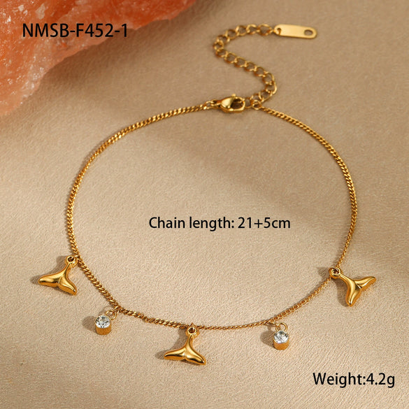 Stainless Steel Fashion Geometric Fishtail Electroplated Bracelet