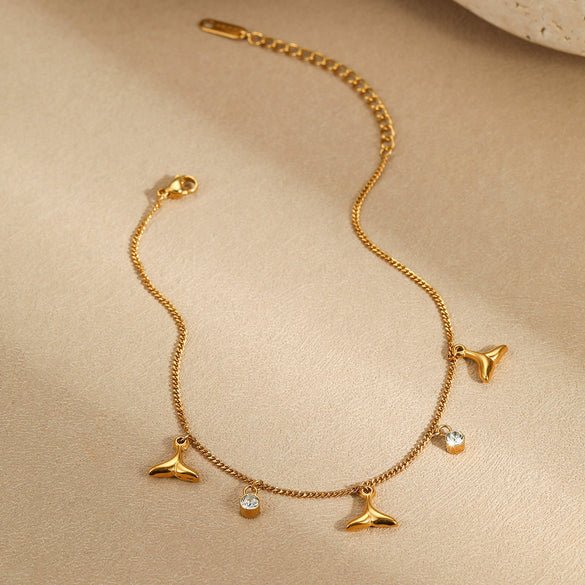 Stainless Steel Fashion Geometric Fishtail Electroplated Bracelet