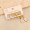 Stainless Steel Fashion Geometric Heart Shape Drop Shape Diamond Earrings With Love Flower Moon Butterfly Design