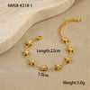 Stainless Steel Fashion Geometric Style Bracelet With Hollow Starfish Shell Heart Pattern And Electroplating Process For Women