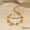 Stainless Steel Fashion Geometric Style Bracelet With Hollow Starfish Shell Heart Pattern And Electroplating Process For Women