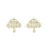 Stainless Steel Fashion Hollow Life Tree Earrings With Electroplating