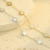 Stainless Steel Fashion Ol Style Fiveleaf Petals Fritillaria Bracelet With Electroplating