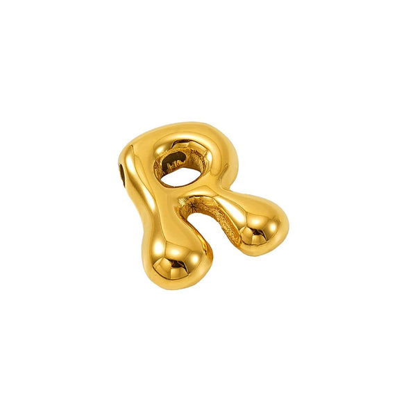 Stainless Steel Fashion Perforated Bubble Letter Pendant Necklace Jewelry Accessories With Electroplating