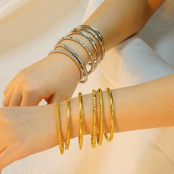Stainless Steel Fashion Retro Style Electroplated Geometric Bracelet