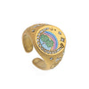 Stainless Steel Fashion Ring With Heart Shape Lion Mermaid Pattern Furnace Vacuum Plating