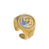Stainless Steel Fashion Ring With Heart Shape Lion Mermaid Pattern Furnace Vacuum Plating