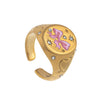 Stainless Steel Fashion Ring With Heart Shape Lion Mermaid Pattern Furnace Vacuum Plating