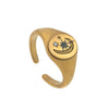 Stainless Steel Fashion Ring With Heart Shape Lion Mermaid Pattern Furnace Vacuum Plating