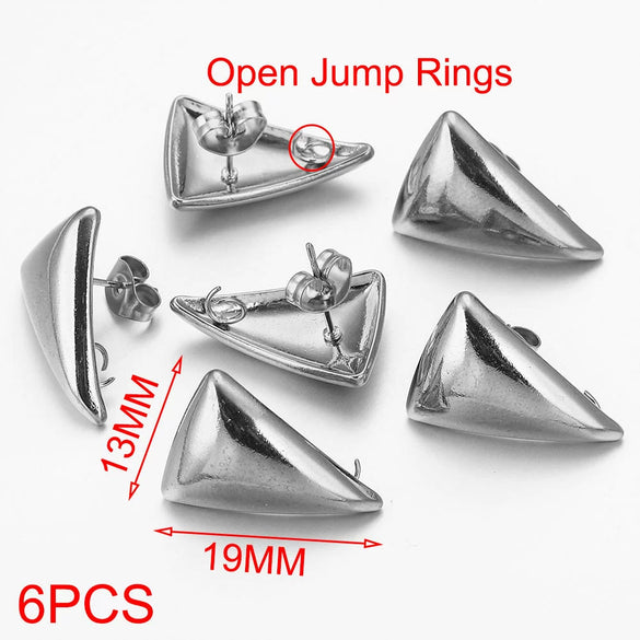 Stainless Steel Fashion Round Quadrangle Triangle Goldplated Titanium Steel Earrings Making Supplies Jewelry