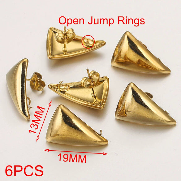Stainless Steel Fashion Round Quadrangle Triangle Goldplated Titanium Steel Earrings Making Supplies Jewelry