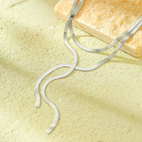 Stainless Steel Fashion Snake Chain Necklace For Women With Electroplating Treatment
