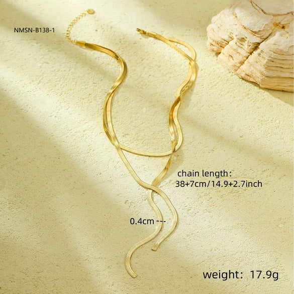 Stainless Steel Fashion Snake Chain Necklace For Women With Electroplating Treatment
