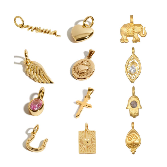 Stainless Steel Fashionable Horseshoe Heart Pendant Furnace Vacuum Plated 18K Gold Color Preservation