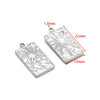 Stainless Steel Feather Sun Rectangular Pendant Jewelry Electroplated