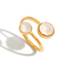 Stainless Steel Female Open Ring With Geometric Design And Electroplating Zircon Jewelry