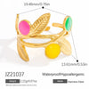 Stainless Steel Female Ring Fashion Design With Flower Pattern Electroplated