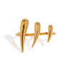 Stainless Steel Finger Exaggerated Ring Geometric Style Electroplating Women's Jewelry
