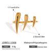 Stainless Steel Finger Exaggerated Ring Geometric Style Electroplating Women's Jewelry