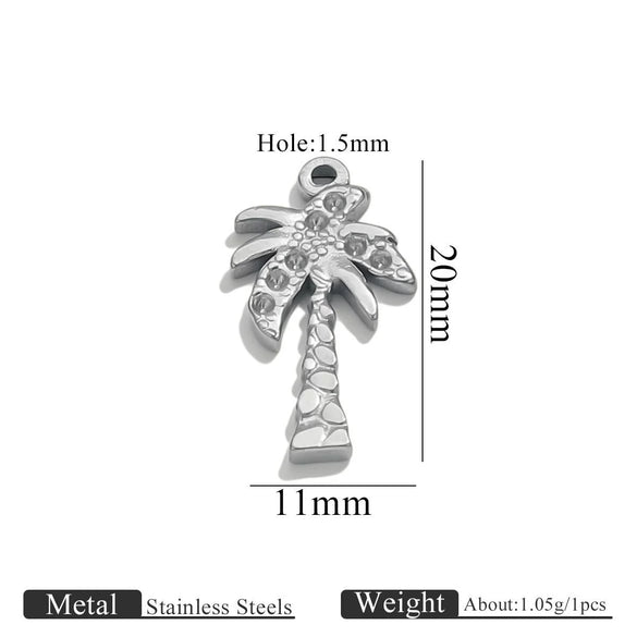 Stainless Steel Fish Crab Coconut Tree Pendant Jewelry Accessories Handmade Electroplated