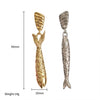 Stainless Steel Fish Earrings Retro Literary Minimalist Style Goldplated Electroplated Jewelry For Women