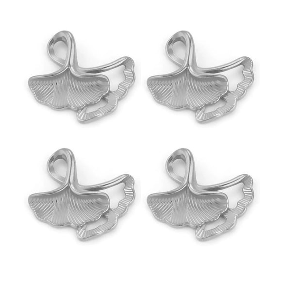 Stainless Steel Fish Ginkgo Leaf Pendant Jewelry Necklace Vacuum Plating Electroplating