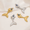 Stainless Steel Fish Octopus Shark Oil Drop Pendant Beach Jewelry Accessories Vacuum Gold Plated Electroplated