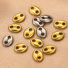 Stainless Steel Fish Pattern Double Oval Bead Connector Diy Jewelry Necklace Making Supplies Accessories With 18K Electroplating