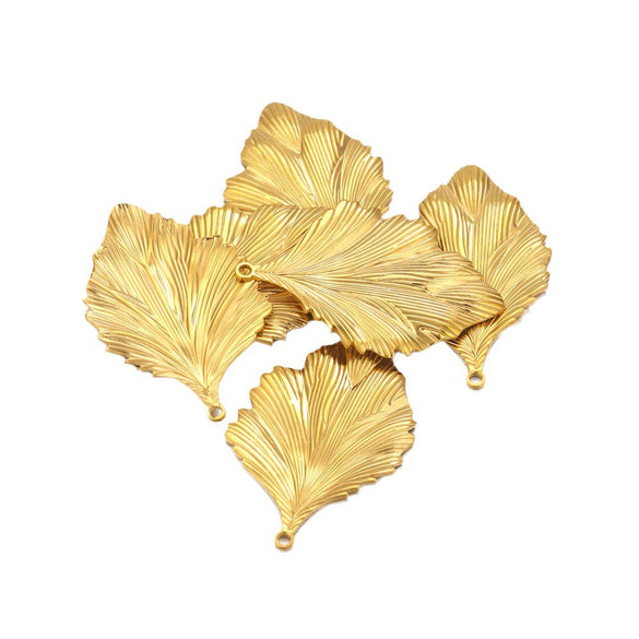 Stainless Steel Fish Pattern Leaf Earrings And Necklace Jewelry Accessories Diy Handmade With 18K Electroplating