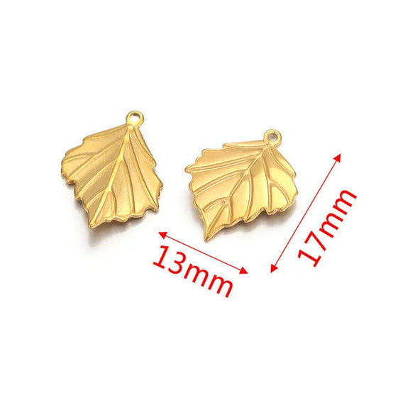 Stainless Steel Fish Pattern Leaf Earrings And Necklace Jewelry Accessories Diy Handmade With 18K Electroplating