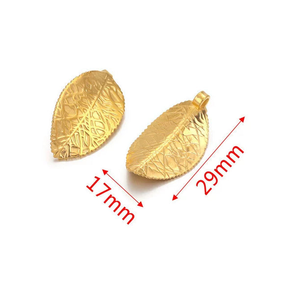 Stainless Steel Fish Pattern Leaf Earrings And Necklace Jewelry Accessories Diy Handmade With 18K Electroplating