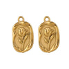 Stainless Steel Fish Pattern Rose Pendant Electroplated Diy Necklace Jewelry Accessories