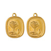 Stainless Steel Fish Pattern Rose Pendant Electroplated Diy Necklace Jewelry Accessories